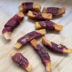 Sweet Potato Fries Wrapped in Duck